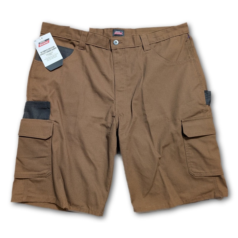 Dickies Mens 38x11 Shorts Brown Ultimate Ripstop Utility Cargo Relaxed Workwear